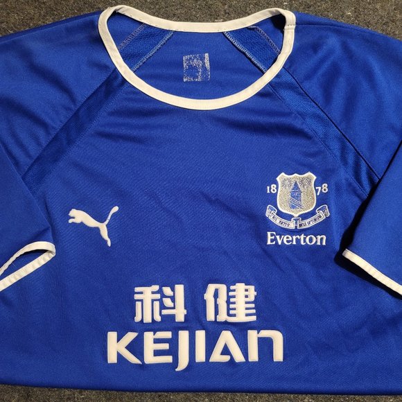 Puma Everton Home Football Club Shirt 2003-2004 Kejian Blues 22"P2P - Picture 4 of 5